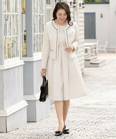 AddRouge スーツ レディース フォーマル ワンピース きれいめ 発表会 母 大きいサイズ アッドルージュ スーツ・フォーマル スーツワンピース ベージュ ブラック ホワイト ネイビー【送料無料】