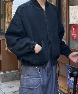 Chikashitsu + yChikashitsu +zdenim flight bomber jacket lo[}ChUGbNX[^`JVcvX WPbgEAE^[ MA-1 ubN O[yz