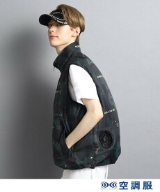 【SALE／44%OFF】adabat 【ファン別売り】 総柄デザイン 「空調服(R)」ベスト アダバット トップス ベスト・ジレ ピンク カーキグリーン ホワイト【送料無料】