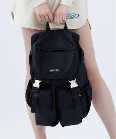 MILKFED. LOGO PLATE BACKPACK MILKFED. ミルクフェド バッグ リュック・バックパック ブラック ブルー カーキ【送料無料】