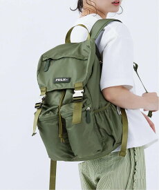 MILKFED. LOGO PLATE BACKPACK MILKFED. ミルクフェド バッグ リュック・バックパック ブラック ブルー カーキ【送料無料】