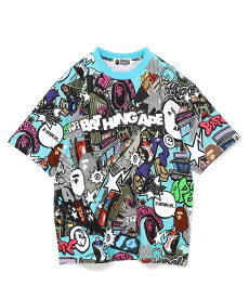 A BATHING APE COMIC ART RELAXED FIT TEE ア ベイシング エイプ トップス カットソー・Tシャツ ブルー【送料無料】