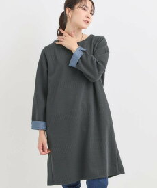【SALE／35%OFF】SHOO・LA・RUE 身体のラインをきれいにカバー Aラインチュニックワンピース シューラルー ワンピース・ドレス チュニック ブラック グリーン ネイビー