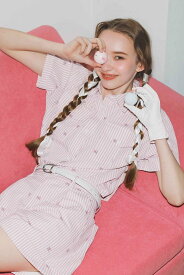 【SALE／10%OFF】rienda 【一部店舗・WEB限定】【RIENDA GOLF】オリジナルロゴオープンカラーシャツ リエンダ トップス シャツ・ブラウス ピンク グレー【送料無料】