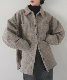 LIAN ループツイードシャツブルゾン リアン トップス ニット グレー ブラウン イエロー ホワイト【送料無料】