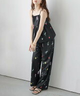 【SALE／50%OFF】La-gemme フラワープリント ペプラムキャミ セットアップ ラジュール トップス アンサン…