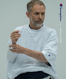 ADAM ET ROPE' HOMME 《別注》【Champion/チャンピオン】REVERSE WEAVE TEE アダムエロペ トップス カットソー・Tシャツ ホワイト ブラック ネイビー【送料無料】