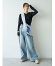 ウエストゴムサイドタックデニムパンツ
