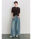 ウエストゴムサイドタックデニムパンツ