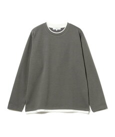 【SALE／50%OFF】B:MING by BEAMS B:MING by BEAMS / フェイクレイヤード クルーネック カットソー ビームス アウトレット トップス カットソー・Tシャツ グレー オレンジ グリーン