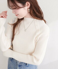 natural couture 斜めボタンプチハイリブニット ナチュラルクチュール トップス ニット ブルー ブラック ベージュ ホワイト ブラウン【送料無料】