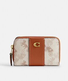 COACH 【公式】エッセンシャル スモール ジップ アラウンド カード ケース・ホース アンド キャリッジ プリント コーチ 財布・ポーチ・ケース 名刺入れ・カードケース ホワイト【送料無料】