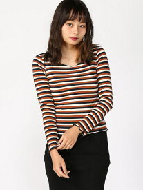 【SALE／60%OFF】SPIGA メローボーダーカットリブTOPS スピーガ トップス ニット ブラウン レッド ブラック グリーン