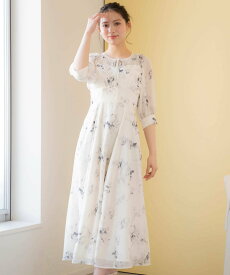 【SALE／50%OFF】Noela 【15周年】ビスチェデザイン花柄ワンピ ノエラ ワンピース・ドレス ワンピース ホワイト パープル【送料無料】