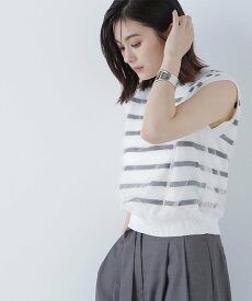 【SALE／50%OFF】NATURAL BEAUTY BASIC チュールレイヤードニット ナチュラルビューティベーシック トップス ニット グレー ブラウン