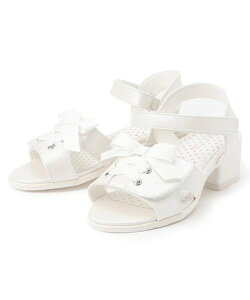 【SALE/50%OFF】mezzo piano レースアップ ヒールサンダル ナルミヤオンライン シューズ・靴 サンダル ホワイト シルバー【送料無料】
