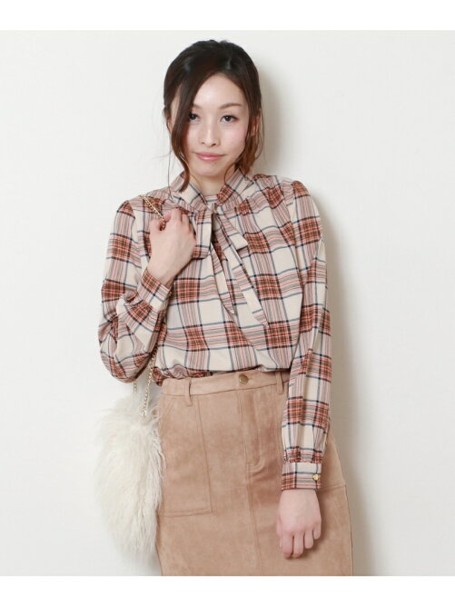 Ray Cassin ボウタイチェック柄ブラウス Rakuten Fashion 楽天