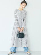 coca フレアシャツワンピース コカ ワンピース・ドレス シャツワンピース ブルー ホワイト