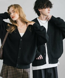 Rocky Monroe オーバーサイズ ハイバルキーウォッシャブルニットカーディガン ロッキーモンロー トップス カーディガン グレー ホワイト ブラック パープル オレンジ ピンク ネイビー ブルー ブラウン グリーン イエロー【送料無料】