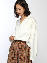 BROWNY STANDARD/(L)サテン開襟シャツ