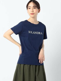 【SALE／50%OFF】Grand PARK NICOLE ロゴ入り ベーシックTシャツ ニコル トップス カットソー・Tシャツ ネイビー ホワイト ブラウン グレー