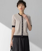 楽天市場】半袖 カーディガン（カラーベージュ）（レディース  