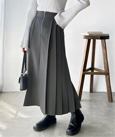 【SALE／35%OFF】GeeRA フロントファスナープリーツスカート ジーラ スカート ロング・マキシスカート ブラック グレー【送料無料】