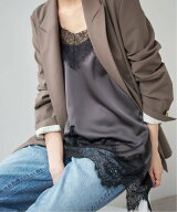 Spick & Span 《新色有り / 追加4》レースサテンチュニックキャミソール スピックアンドスパン トップス …