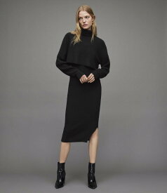 【SALE／40%OFF】ALLSAINTS (W)MARGOT DRESS オールセインツ ワンピース・ドレス ワンピース ブラック グリーン【送料無料】