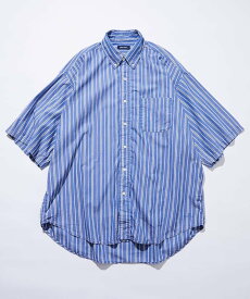 【SALE／5%OFF】NAUTICA Faded S/S Shirt (Broadcloth Stripes) フリークスストア トップス シャツ・ブラウス ブルー ネイビー【送料無料】