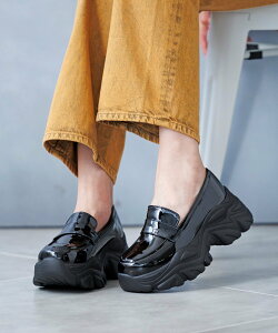 attagirl 厚底コインローファー アタガール シューズ・靴 ローファー ブラック シルバー