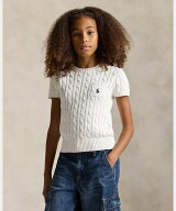 POLO RALPH LAUREN (ガールズ 7才~16才)ケーブルニット コットン ショートスリーブ セーター ラルフロー…