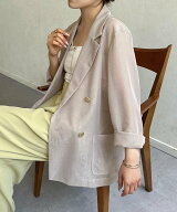 【SALE／21%OFF】Thevon. 【新色登場!】ゴールドボタンメッシュテーラードジャケット ゼヴォン ジャケッ…