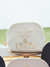 Maison de FLEUR サテンラウンドポーチ メゾン ド フルール バッグ その他のバッグ ホワイト ブラック ネイビー ピンク