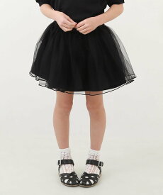 devirock ふわっと広がる ボリュームチュール 1分丈スカッツ 子供服 キッズ ベビー服 26SS デビロック スカート その他のスカート ブラック ピンク ホワイト ブルー