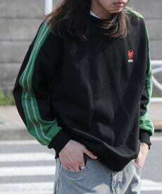 【SALE／55%OFF】HOOK HOOK -original-/配色サイドラインスウェット セットアップ可能 アイモハ トップス スウェット・トレーナー ブラック ブルー ベージュ グリーン