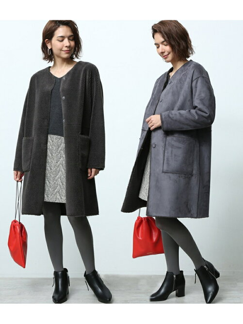 Rope 2way フェイクムートンリバーシブルコート Rakuten