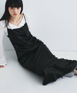 CODE A satin cami dress �R�[�h�G�[ �����s�[�X�E�h���X �����s�[�X �z���C�g �u���b�N�y���������z