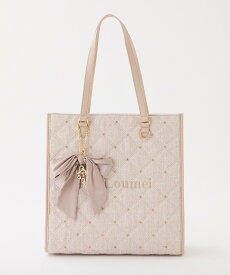 【SALE／10%OFF】one after another NICE CLAUP 【LouLoumei】キルティングビジューリボンチャームキャリーオントート ワンアフターアナザー ナイスクラップ バッグ その他のバッグ ピンク ブラック ホワイト ブルー【送料無料】
