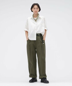 MHL. COTTON LINEN TINY RIPSTOP TROUSERS �}�[�K���b�g�E�n�E�G�� �p���c ���̑��̃p���c �O���[ �J�[�L�O���[���y���������z