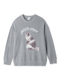 【SALE／20%OFF】gelato pique 【HOMME】ねこジャガードプルオーバー ジェラートピケ トップス スウェット・トレーナー グレー【送料無料】