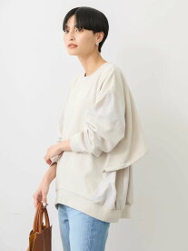 【SALE／29%OFF】AMERICAN HOLIC ドロストバックドレーププルオーバー1/ゆったり/体型カバー/異素材/スウェット/春/24SS アメリカン ホリック トップス カットソー・Tシャツ グレー