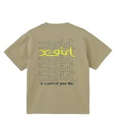 【SALE／40%OFF】X-girl REPEAT MILLS LOGO S/S TEE X-girl エックスガール トップス カットソー・Tシャツ ベージュ ホワイト ブラック