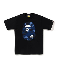 A BATHING APE (M)COLOR CAMO BIG APE HEAD TEE M ア ベイシング エイプ トップス カットソー・Tシャツ ブラック ホワイト【送料無料】