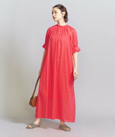 【SALE／50%OFF】BEAUTY&YOUTH UNITED ARROWS 麻コットン ギャザーボリューム ワンピース -ウォッシャブル- ユナイテッドアローズ アウトレット ワンピース・ドレス ワンピース ピンク ホワイト ブラック【送料無料】