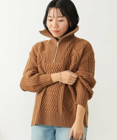 【SALE／50%OFF】B:MING by BEAMS 【1/25再値下げ】B:MING by BEAMS / 袖フォルム ハーフジップ ニット ビーミング ライフストア バイ ビームス トップス ニット グレー ブラウン【送料無料】