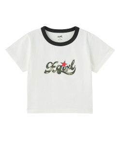 �ySALE�^30%OFF�zX-girl STAR CAMO LOGO S/S CROPPED TEE �G�b�N�X�K�[�� �g�b�v�X �J�b�g�\�[�ET�V���c �z���C�g �u���b�N�y���������z