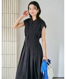 【SALE／10%OFF】UNITED ARROWS green label relaxing カッセン ウエストタック フレンチスリーブ ワンピース ユナイテッドアローズ グリーンレーベルリラクシング ワンピース・ドレス ワンピース ネイビー ブルー【送料無料】