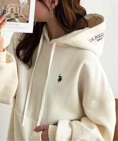 【SALE／30%OFF】GeeRA 【U.S.POLO.ASSN.】フード刺しゅう裏起毛パーカー ジーラ トップス パーカー・フーディー ピンク グレー ネイビー ブラック ブラウン ホワイト【送料無料】