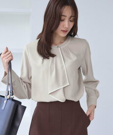 ROPE' PICNIC 【WEB限定】配色ボウタイ風ブラウス ロペピクニック トップス シャツ・ブラウス グレー ホワイト ブルー ベージュ【送料無料】